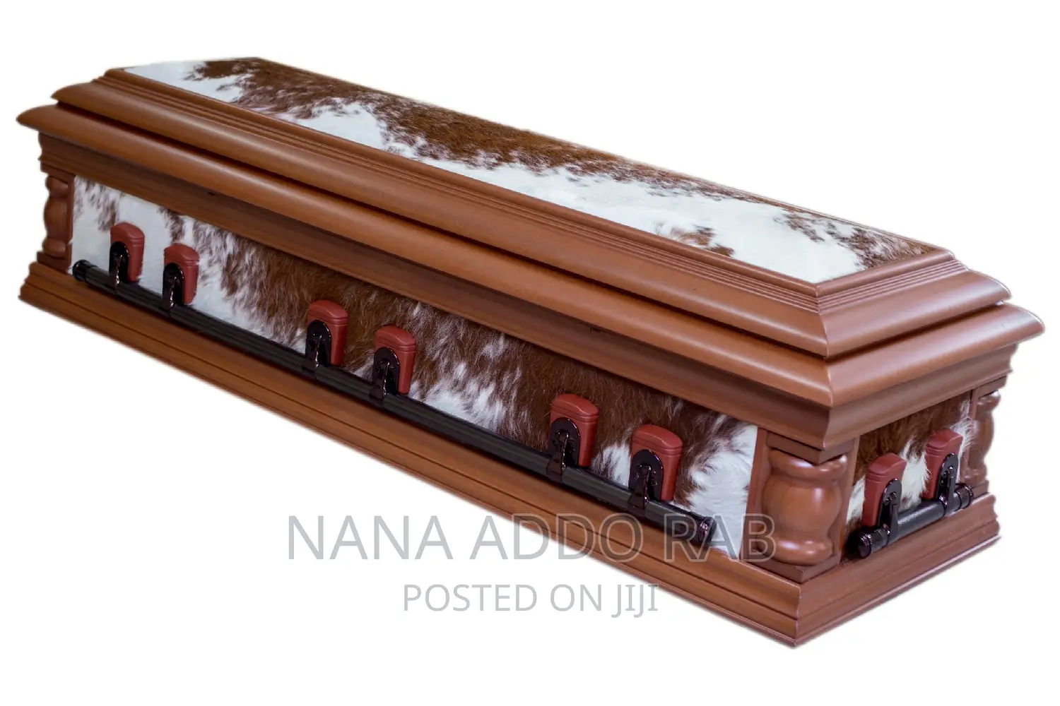 Wooden Casket With Cattle Skin Cover Designed .Call Now