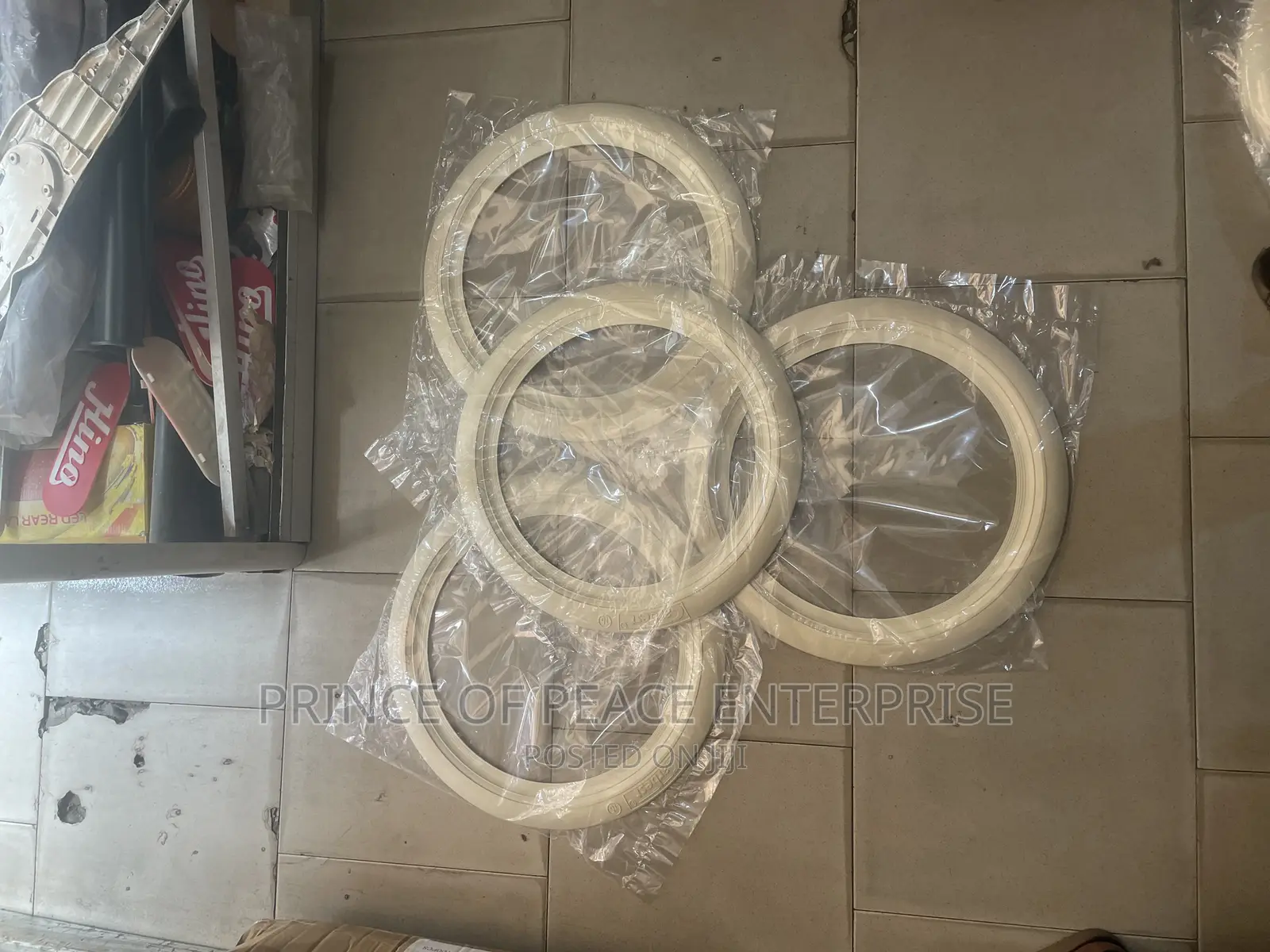 Vehicle White Tire Rim 15