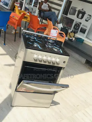 Glass Lid 4 Gas Burner Oven With Grill Volcano 50x50 Gray