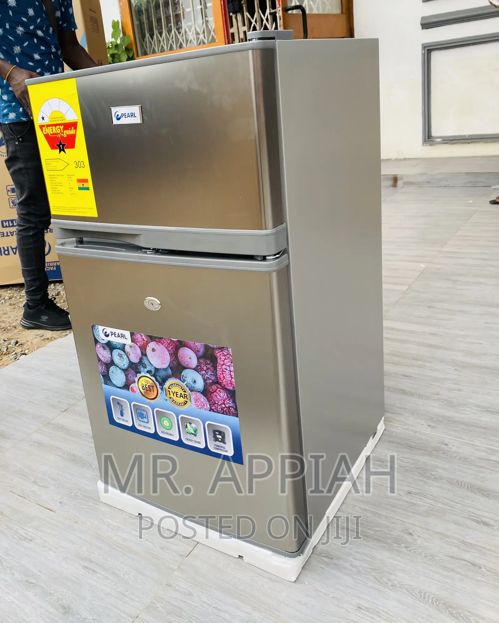 Sealed in Box Pearl PF-10T Double Door Fridge(Gray).