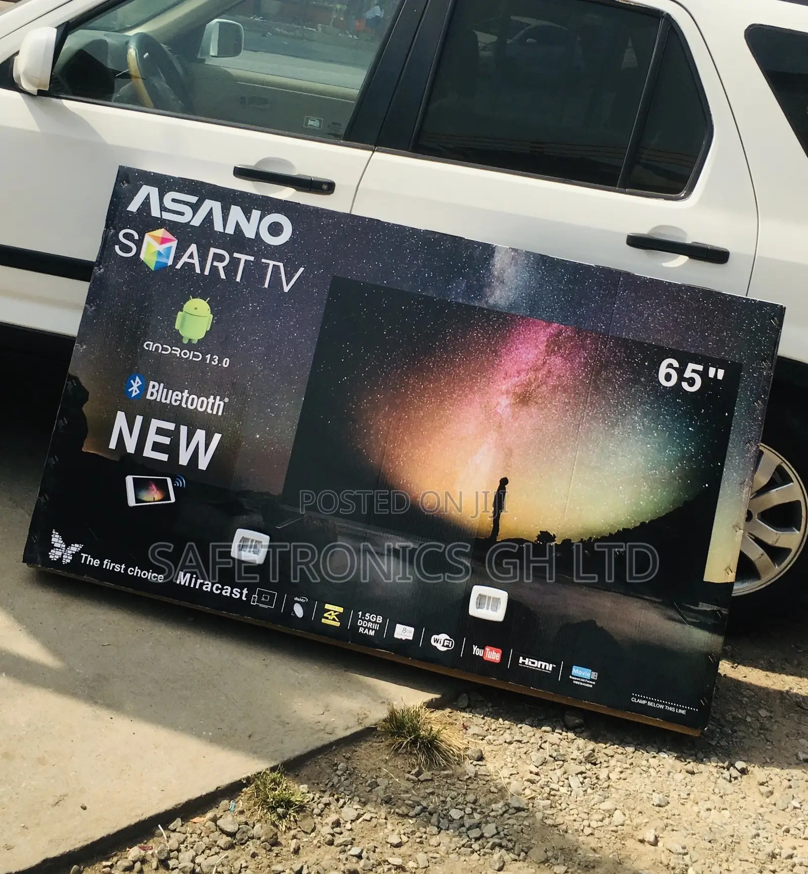 LED Smart Black Electric Asano 65 Inches UHD Glossy Tv