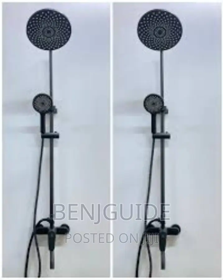 Black Round Shaped Waterfall Shower Set