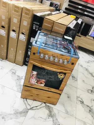 Light Wooden 4 Gas Cooker Oven With Grill 50x50 Glass Lid