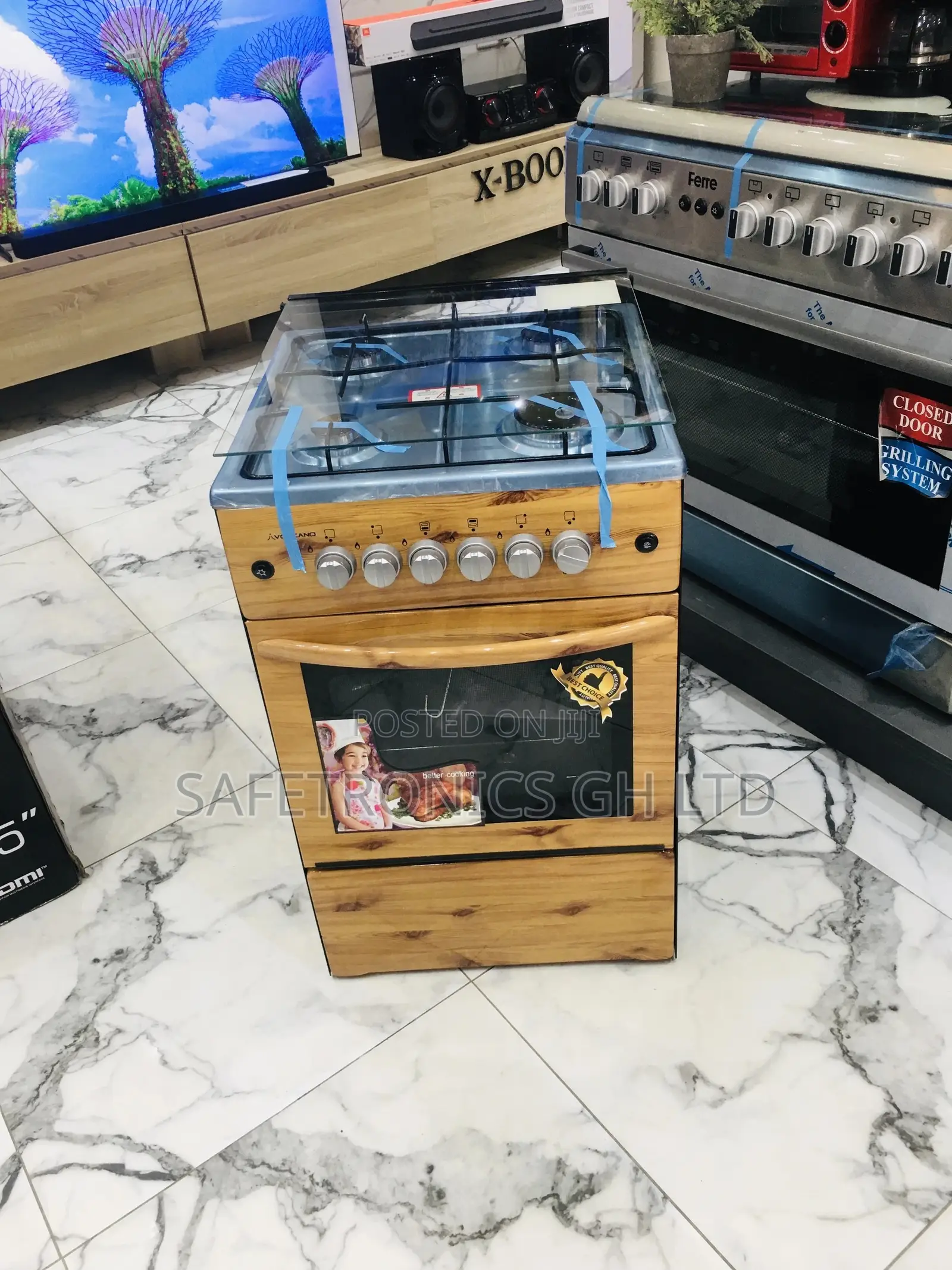 4 Gas Burner With Oven 50x50 Light Wooden 50x50