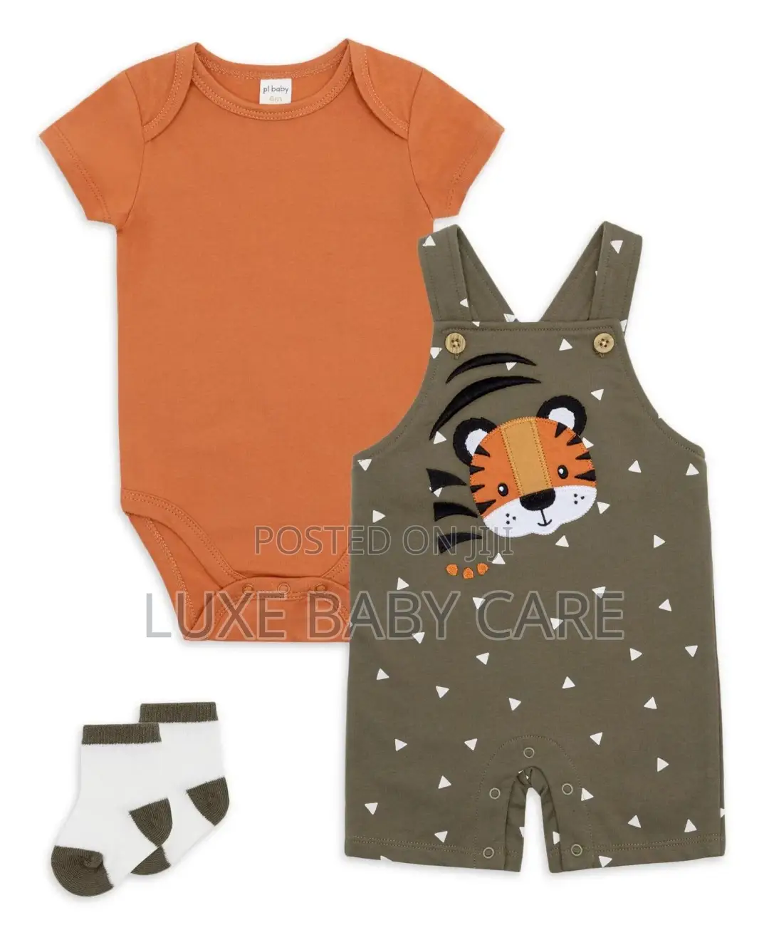 Baby Boy's 3-Piece Tiger Bodysuit Romper Set
