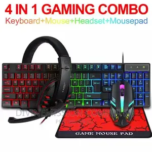 4 in 1 Wired Gaming Keyboard With Led Lights.