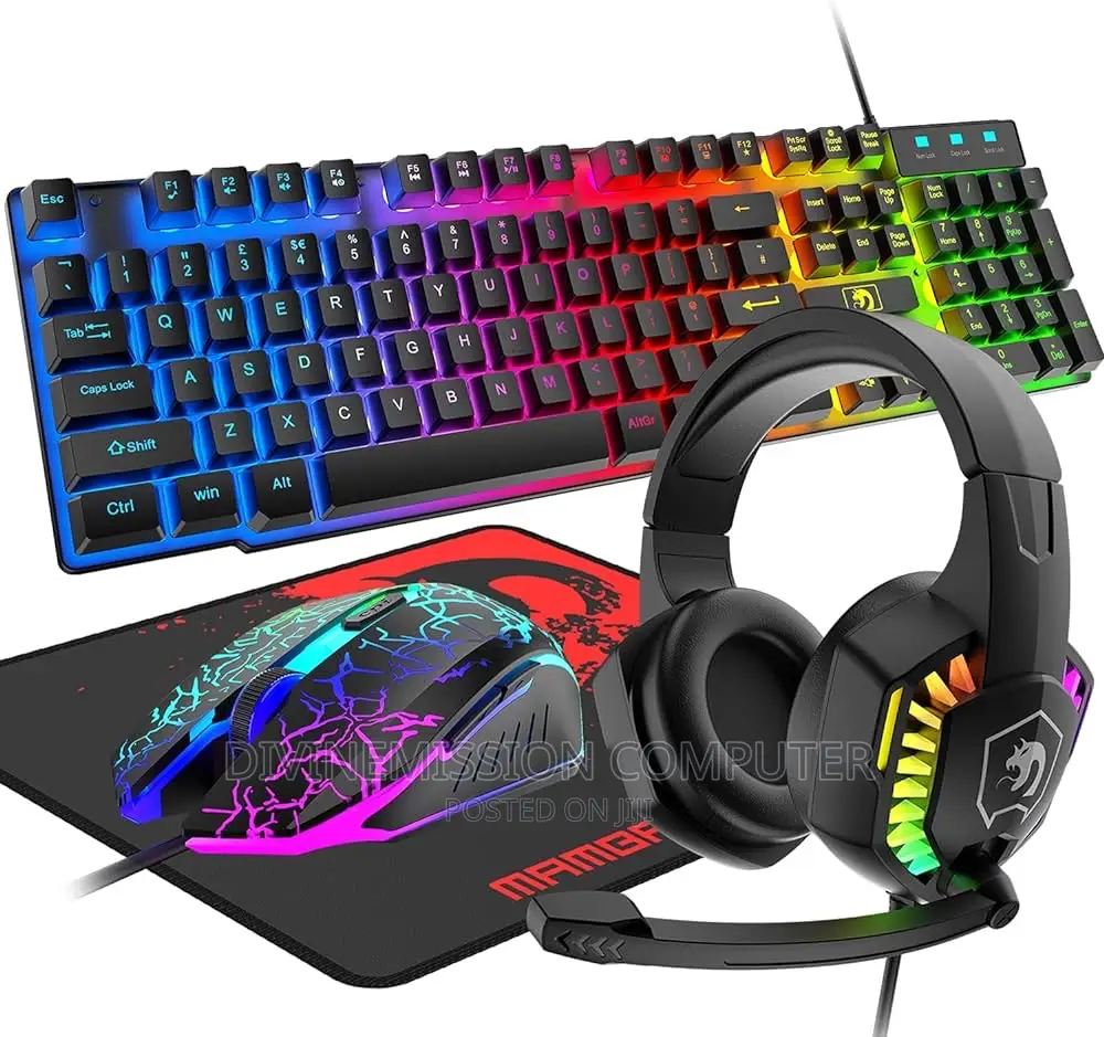 4 in 1 Wired Gaming Keyboard With Led Lights.
