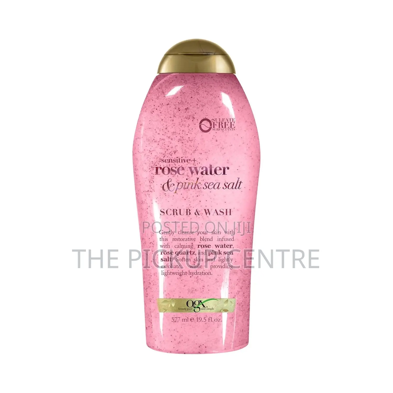 OGX Sensitive+Pink Sea Salt Rosewater Body Scrub Wash 577ml