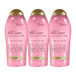 OGX Sensitive+Pink Sea Salt Rosewater Body Scrub Wash 577ml