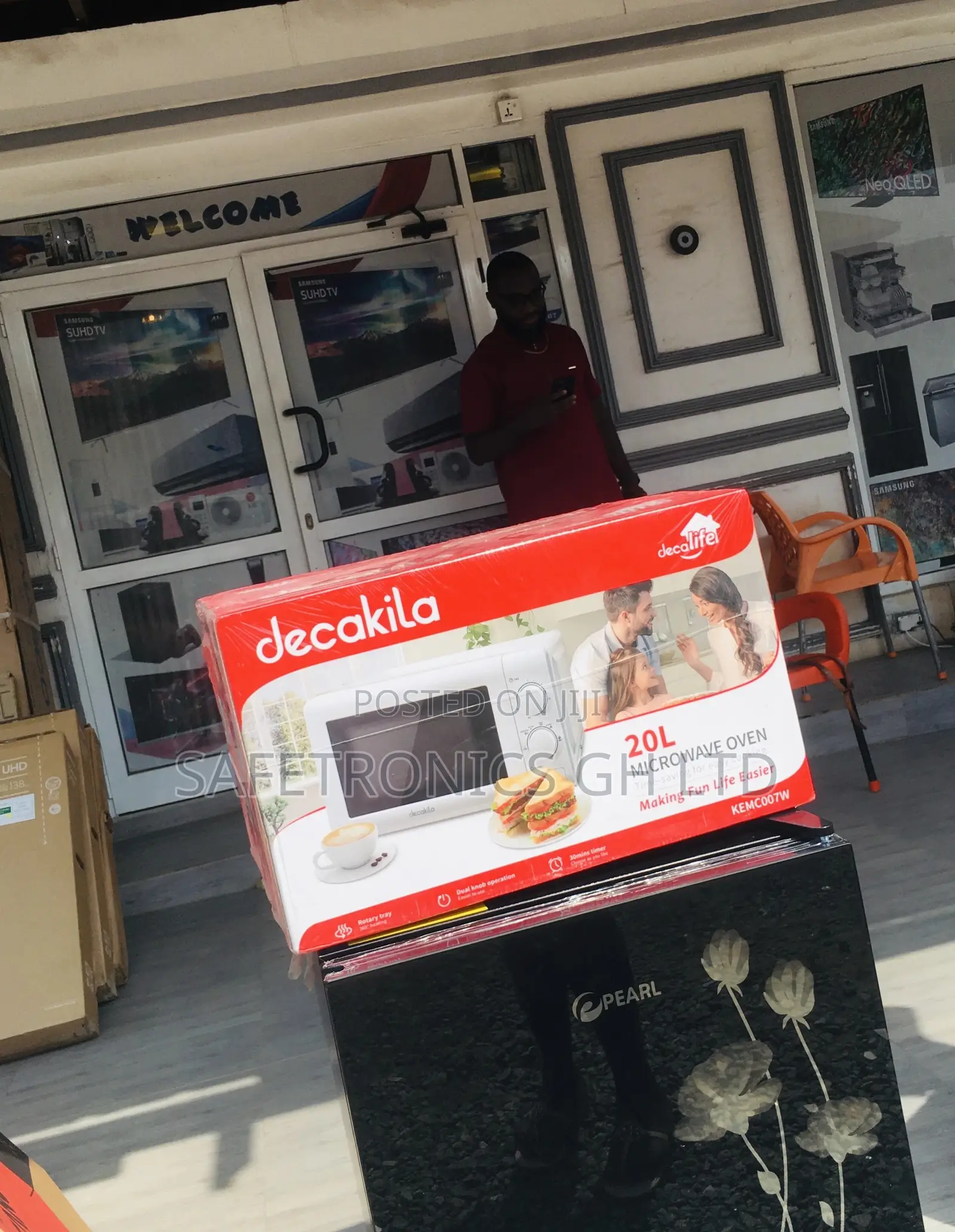 20L Countertop White Decakila Microwave Oven Electric