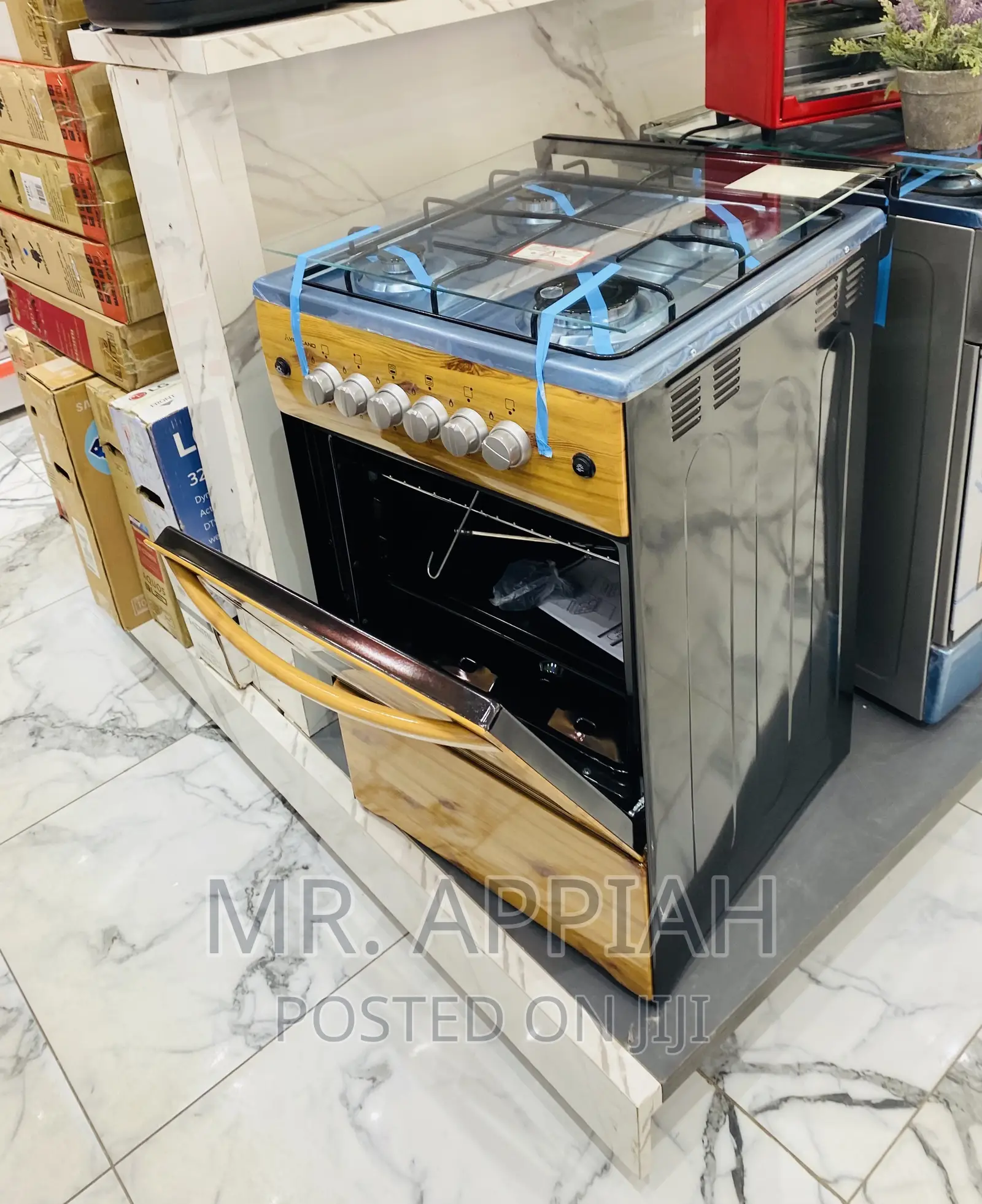 Quality Volcano 50x50 4 Gas Burner(Wooden)+ Glass Lid.