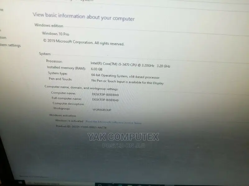 Desktop Computer Dell 6GB Intel Core I5 HDD 500GB