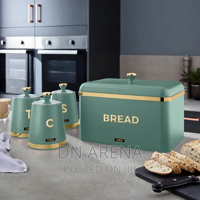 Tower Bread Bin With Cannisters
