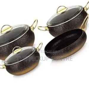 OMS Non-Stick Granite Cookware Set – Black Gold – 7-Piece UK
