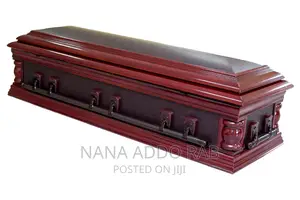 Wooden Casket With Alligator Skin Cover. Classical Look
