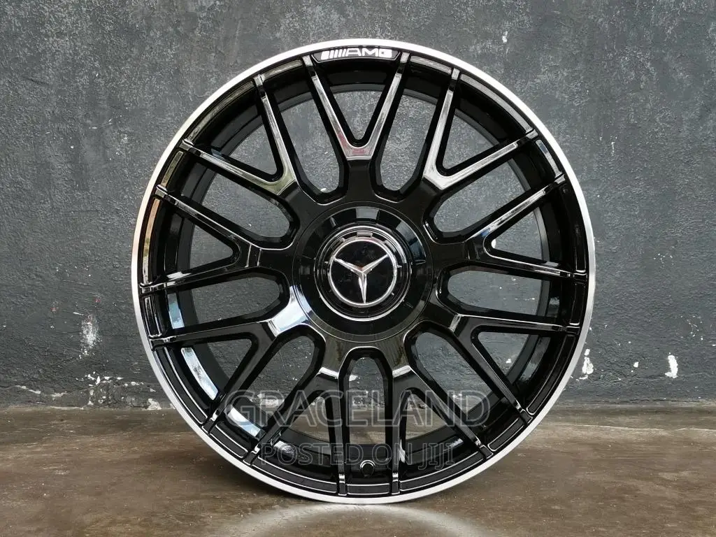 This Is Original Mercedes Benz Rims Black Matte/White 22 Inc