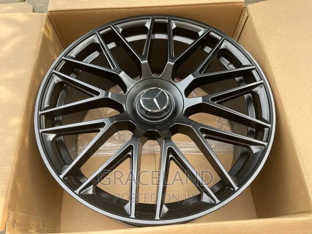 This Is Original Mercedes Benz Rims Black Matte/White 22 Inc