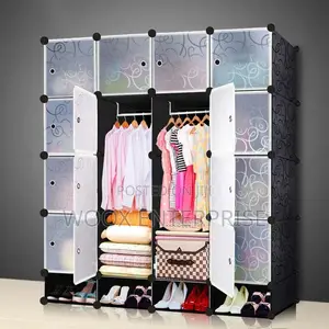 Plastic Wardrobe/Shoe Rack (16 Cubes)
