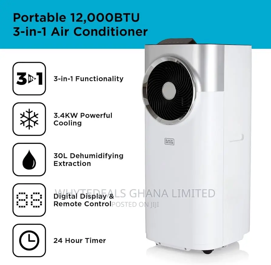 Sweat No More! Black Decker 1.5HP Wi-Fi 12000BTU MOBILE AC
