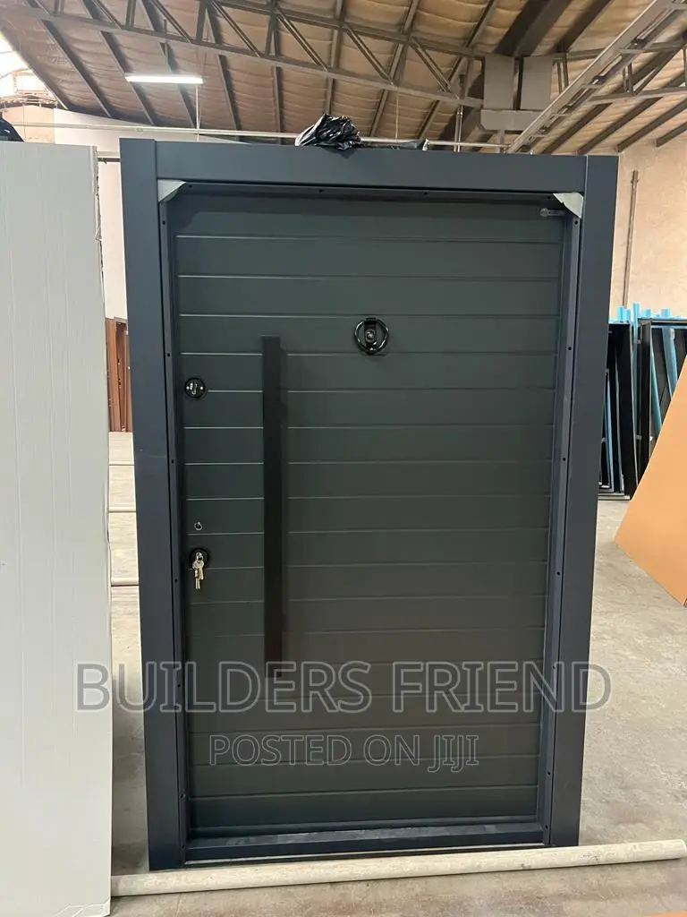 Turkish Gray Single Heavy Security Door+Handle+Double Lock