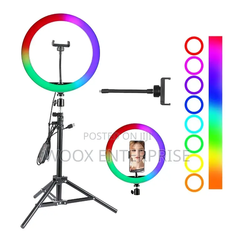 Barber/Selfie RGB Ring Light With Stand (18 Inch)
