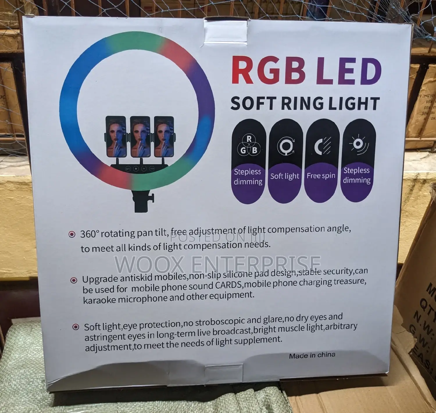 Barber/Selfie RGB Ring Light With Stand (18 Inch)
