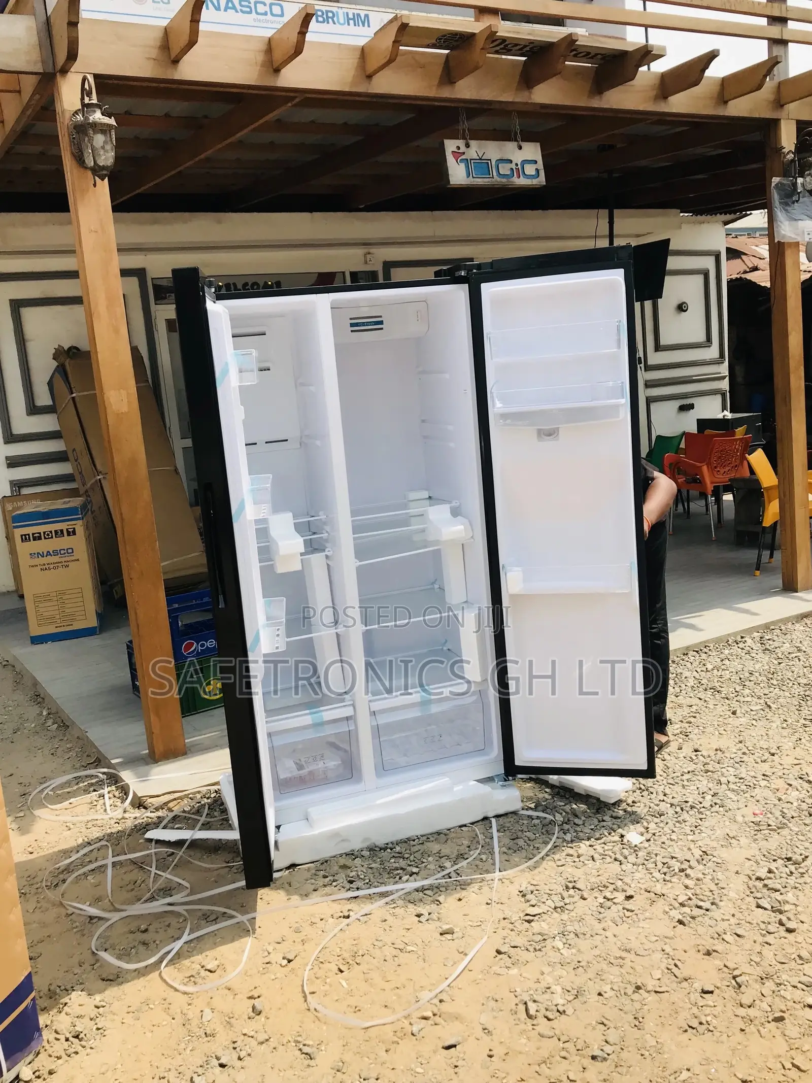 Nassb2-64s 2 Doors 502 Liters Side by Side Black Fridge
