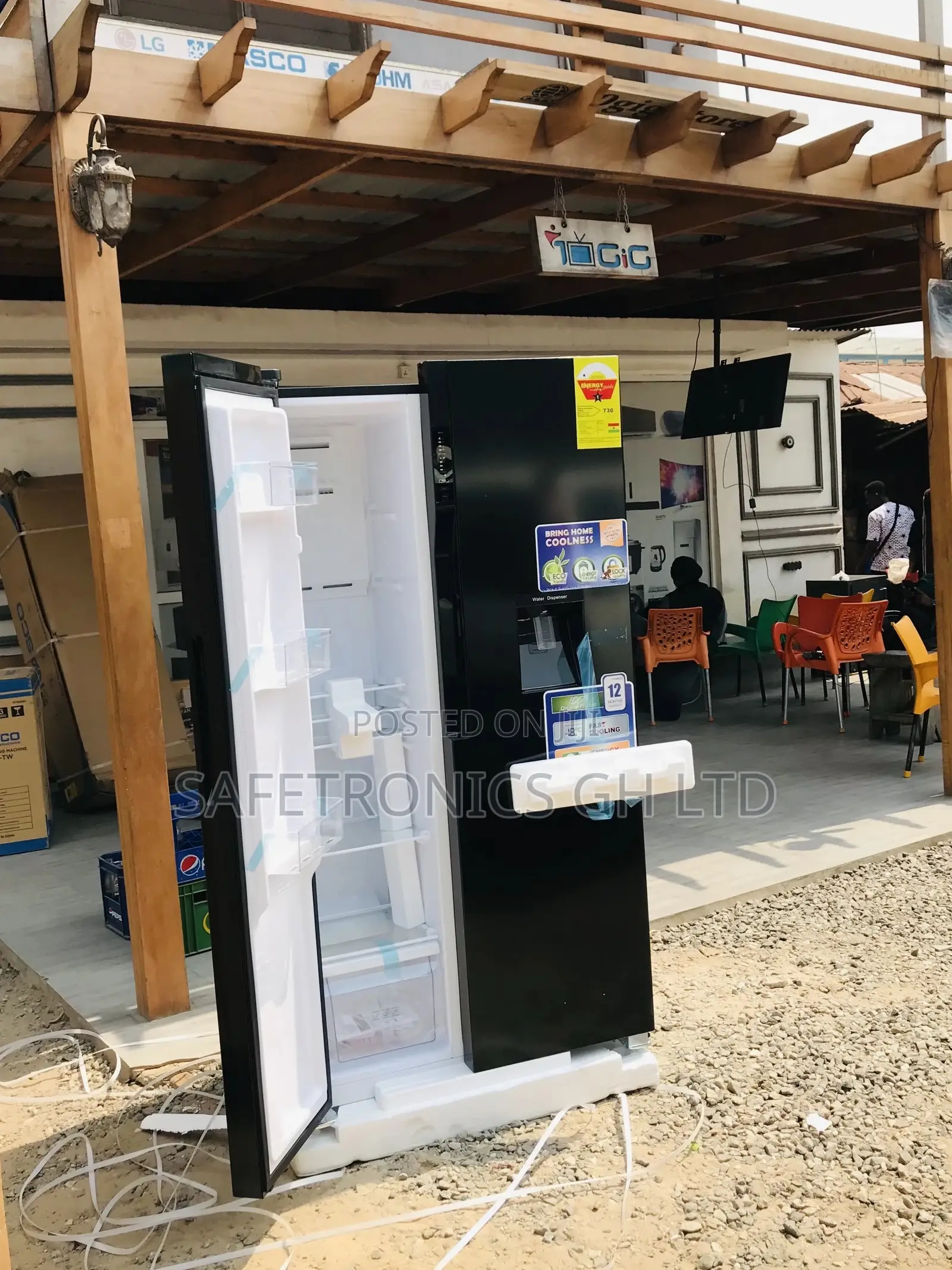 2 Doors Black Nasco 502L Side by Side Nassb2-64s Fridge