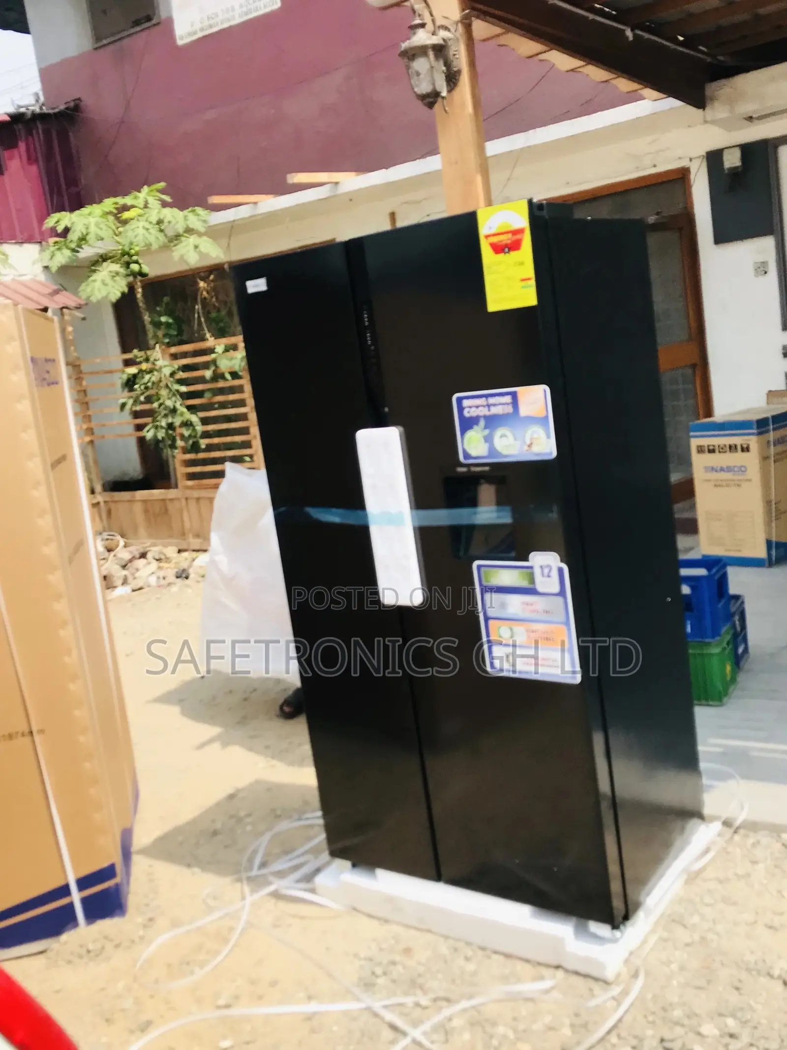 Side by Side 502 L Nasco 2 Doors Nassb2-64s Black Fridge