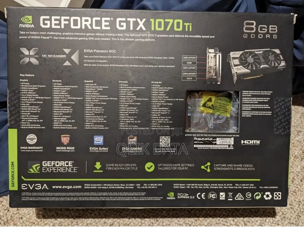 Evga GTX 1070 Ti FTW Ultra Silent Gaming, 8gb Gddr5, Acx 3.0