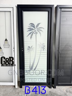 B413 Glass Door Bathroom Door Safety Glass Aluminum Frame in Accra ...