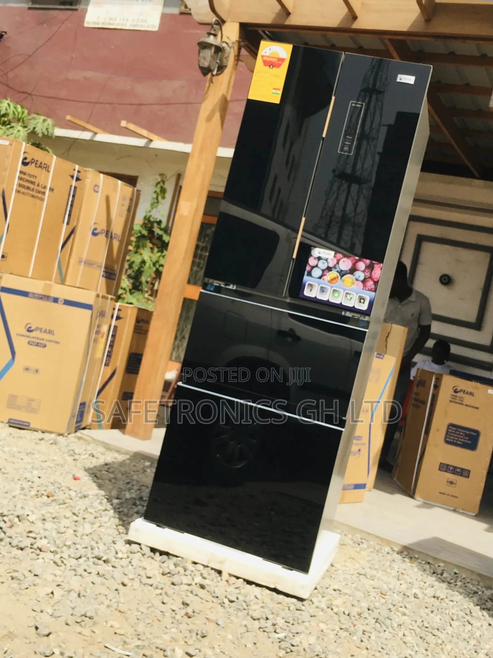 Glass Black Pearl Bottomfreezerpf-470bg 4 Doors Fridge