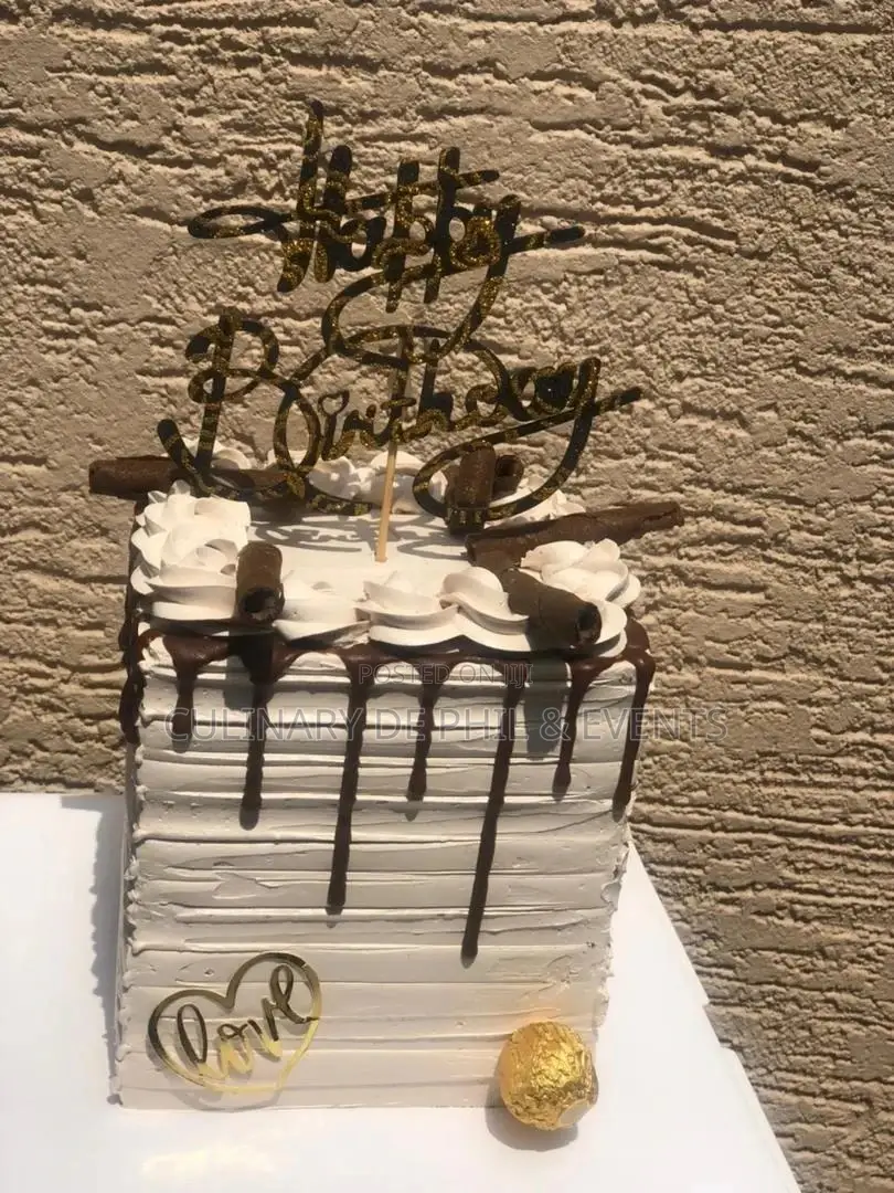 Square Chocolate Drip Cake