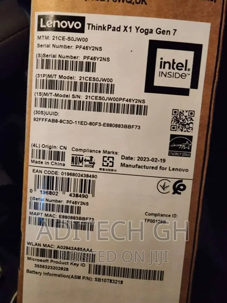 New Laptop Lenovo Thinkpad X1 Yoga 16GB Intel Core I7 SSD 256GB