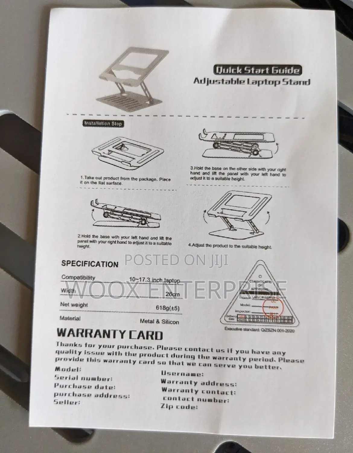 Adjustable Laptop Stand/Cooling Fan