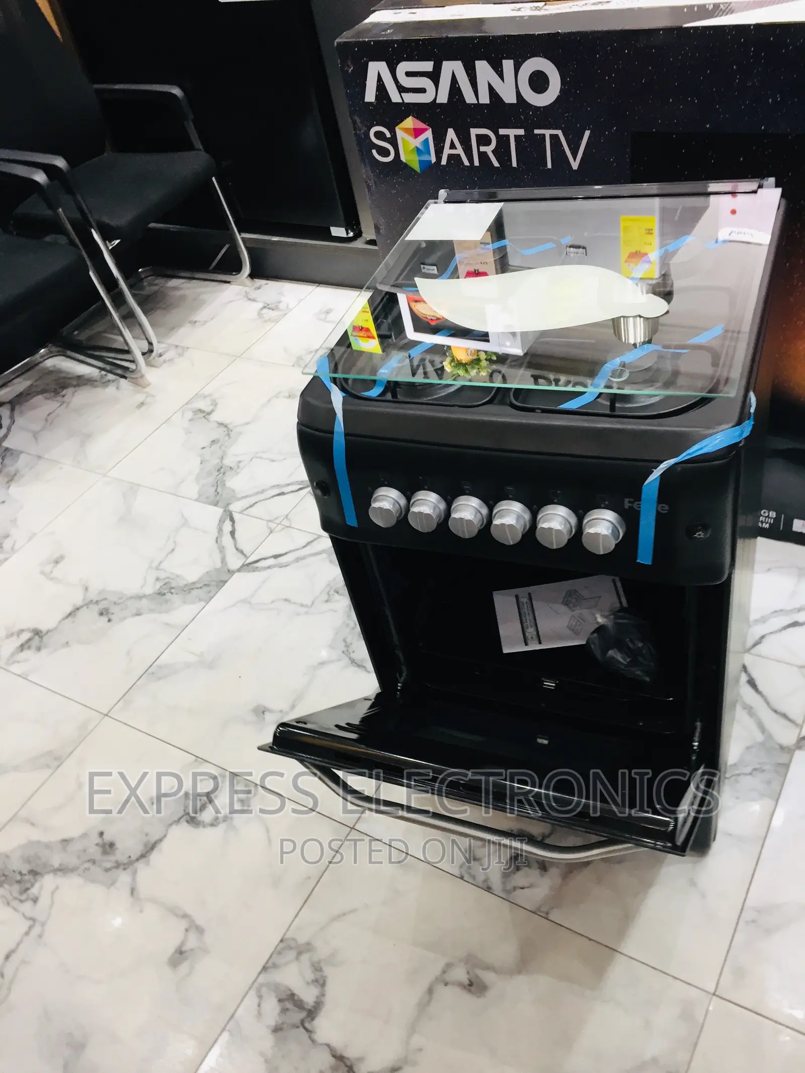 4burner Gas Cooker Oven Grill 50-55 Black Ferre 