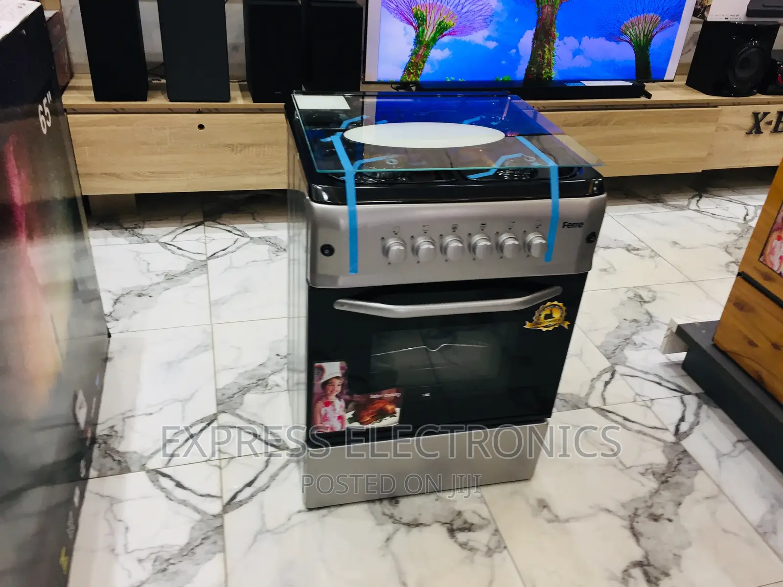 Easy to Use Gas Cooker Oven Grill Sliver 4burner 60/60