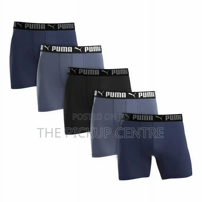 Large Puma Men's Sportluxe 5 Pair Performance Boxer Briefs