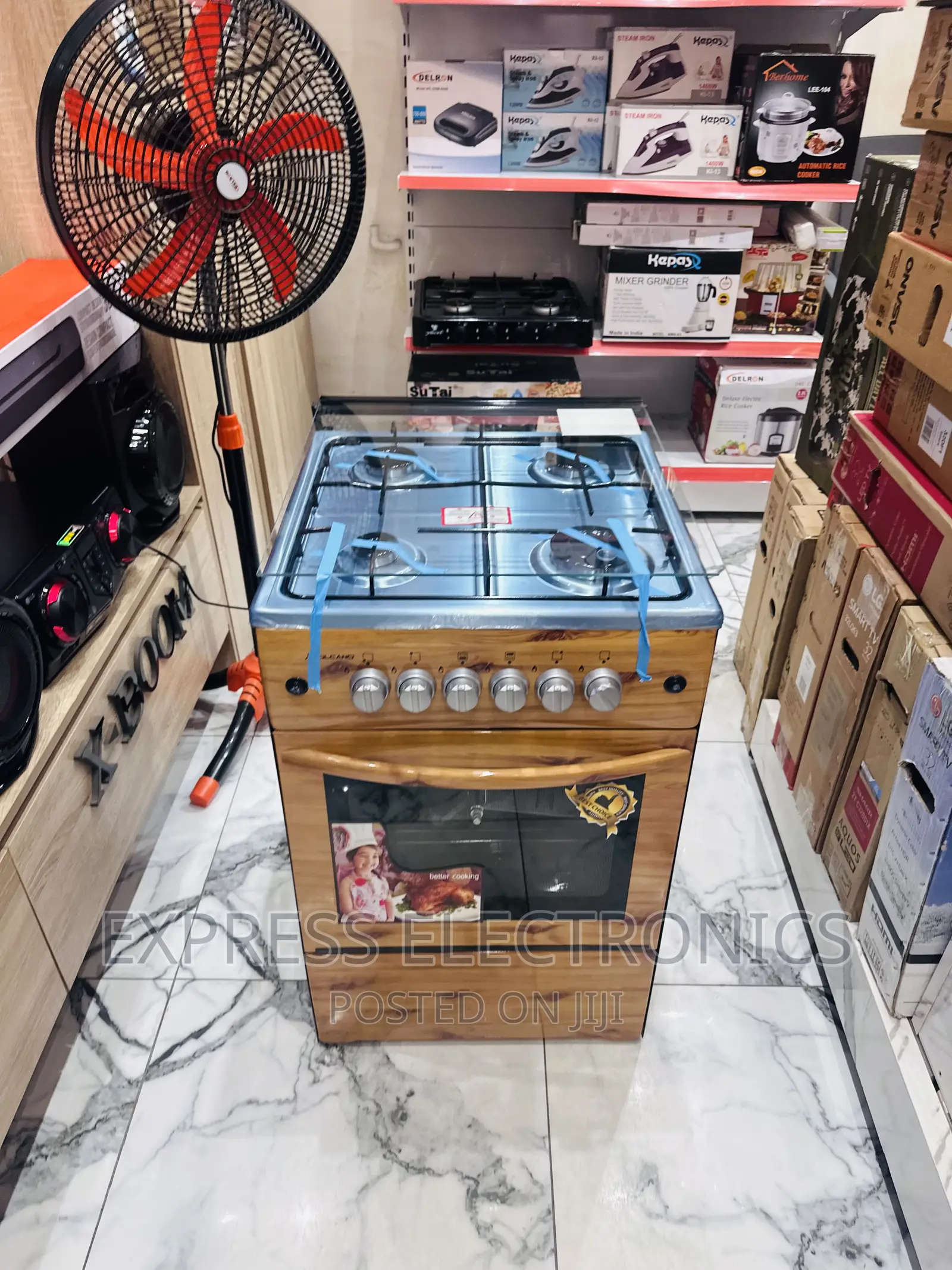 Wooden Like 50/50 Volcano 4burner Gas Cooker 