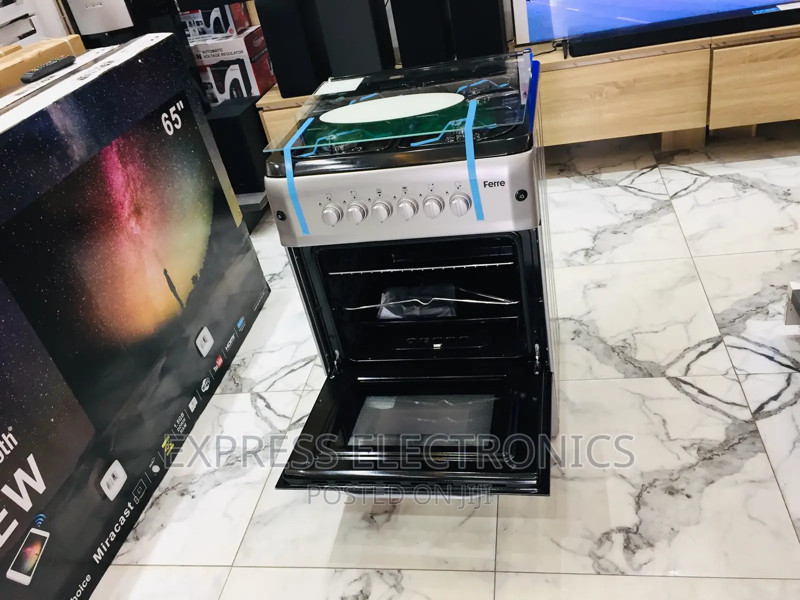 60/60 Gas Cooker Oven Grill 4burner Sliver 