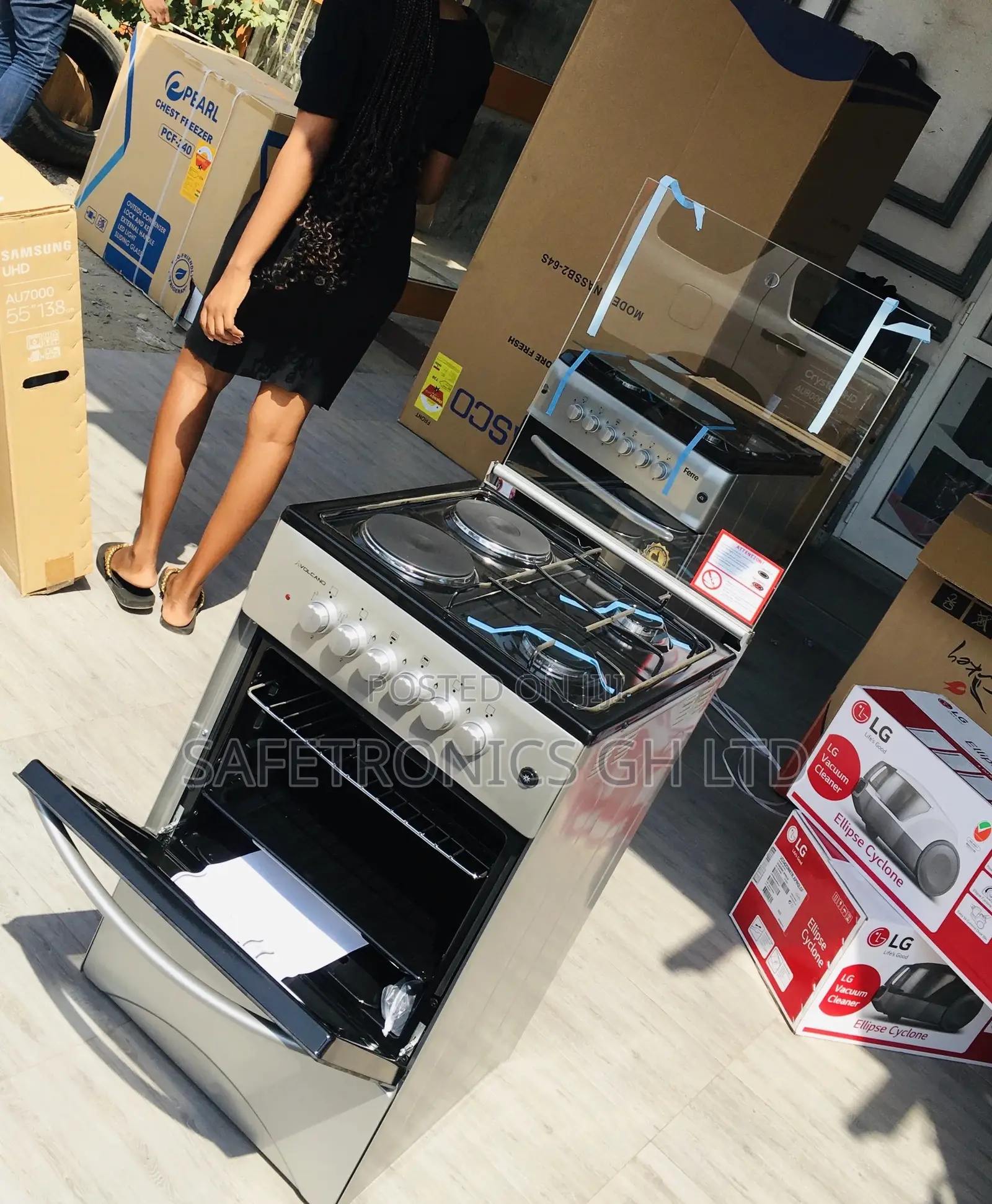 Gray 2 Gas 2 Electric 50x50 Oven With Grill Volcano Glass