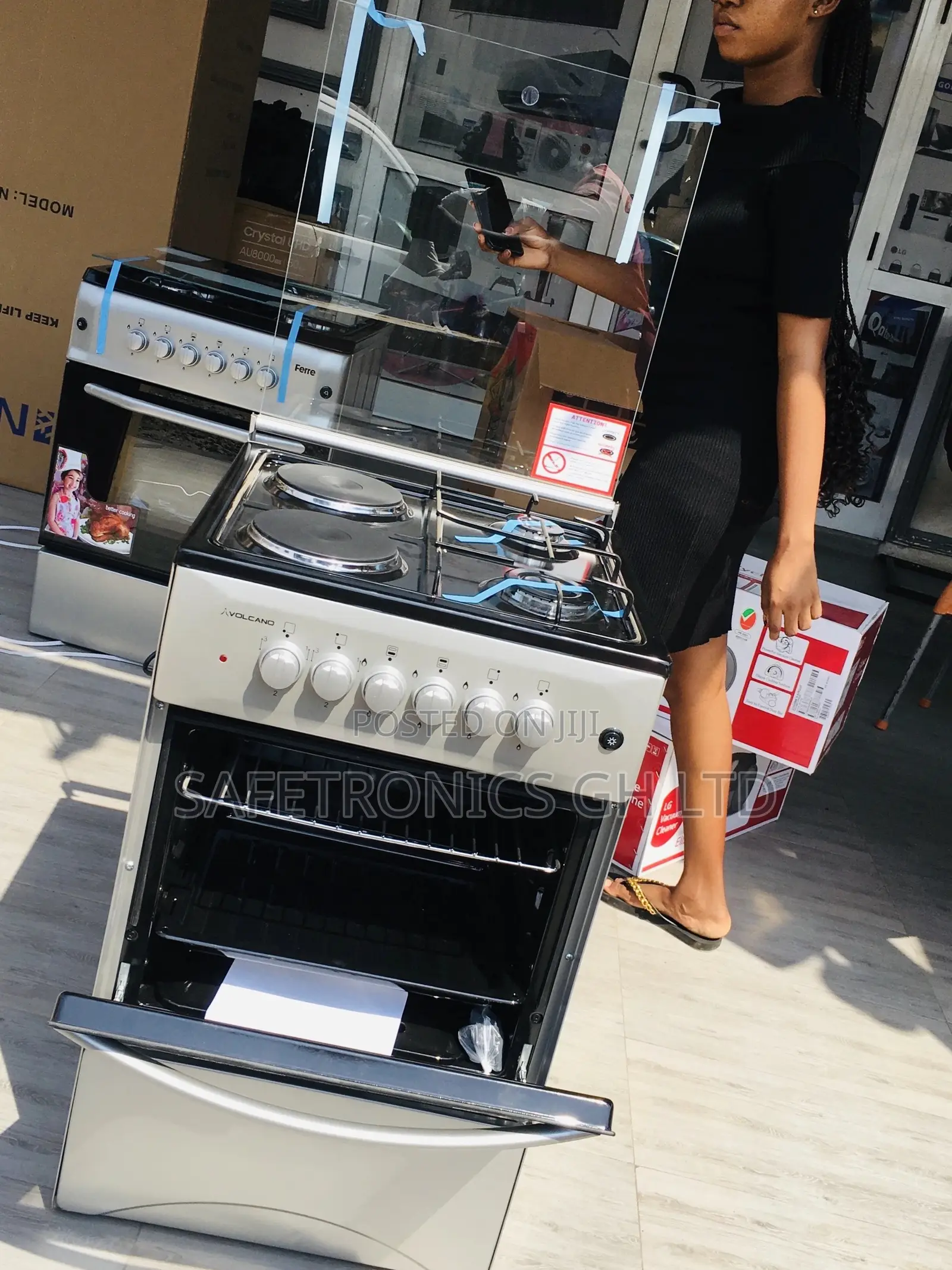 Glass Lid 50x50 Oven With Grill Volcano 2 Gas 2 Electric