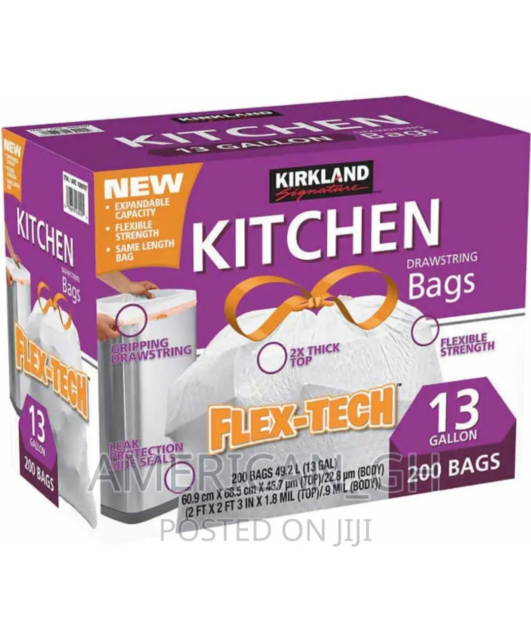 Kirkland Signature Flex-Tech 13-Gallon Kitchen Trash Bags