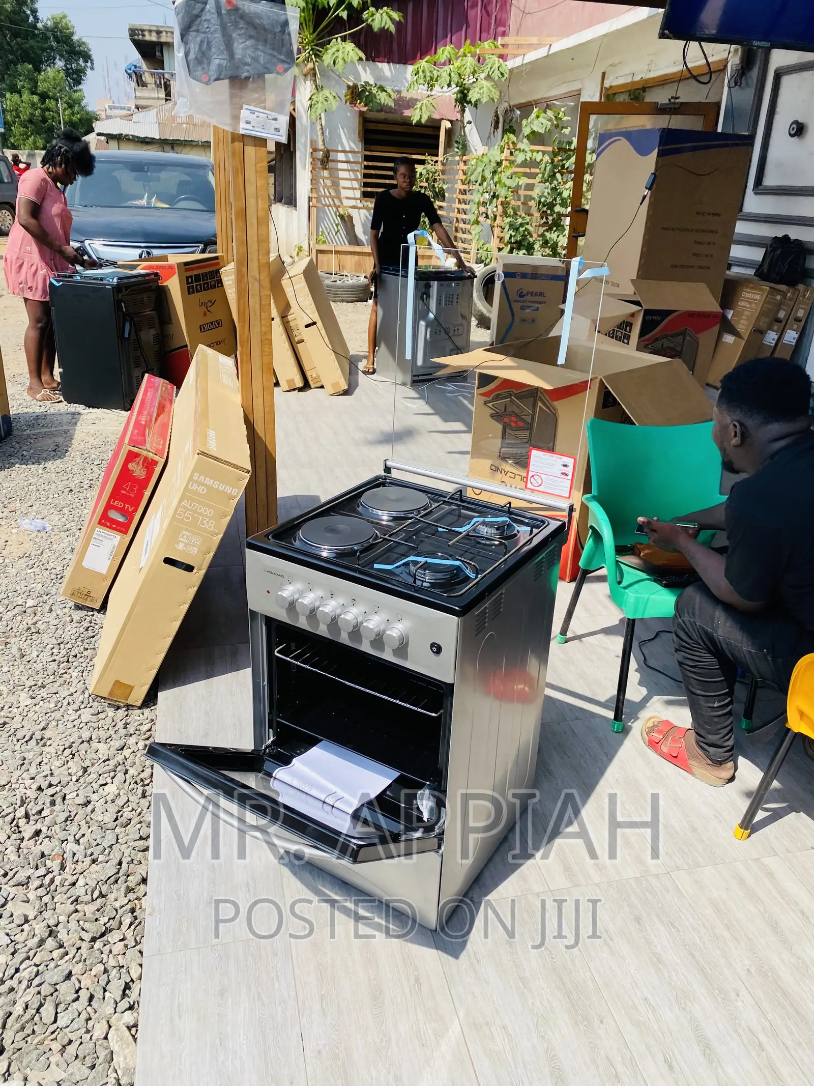50x50 2 + 2 Electric Volcano Burner With Glass Lid.