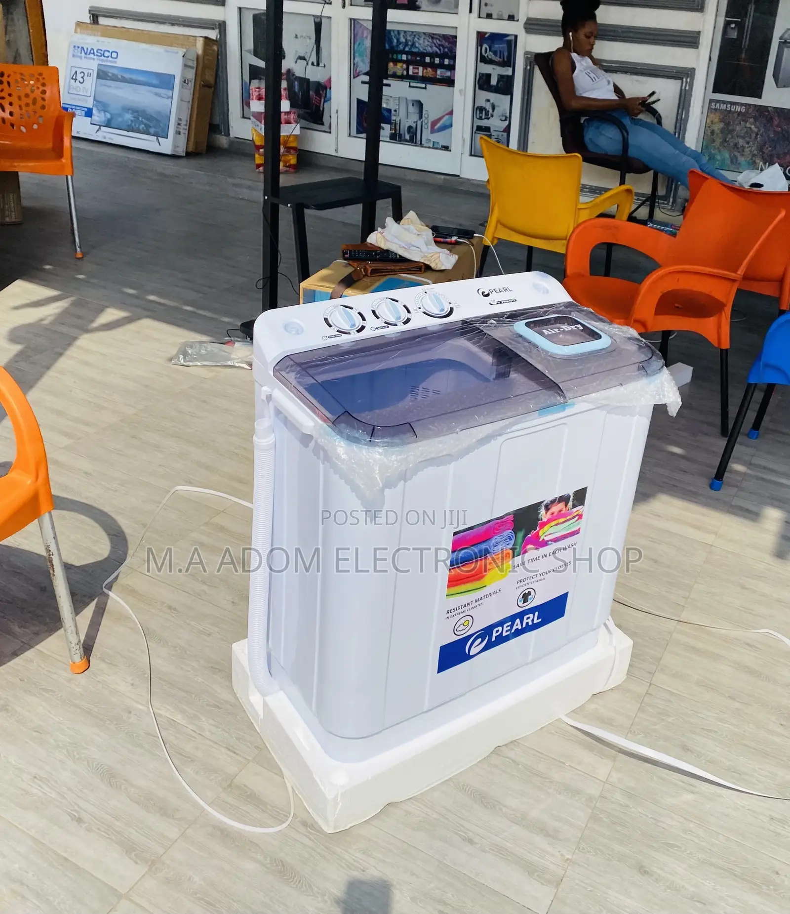 High Quality Pearl 12kg Twin Tap Washing Machine.