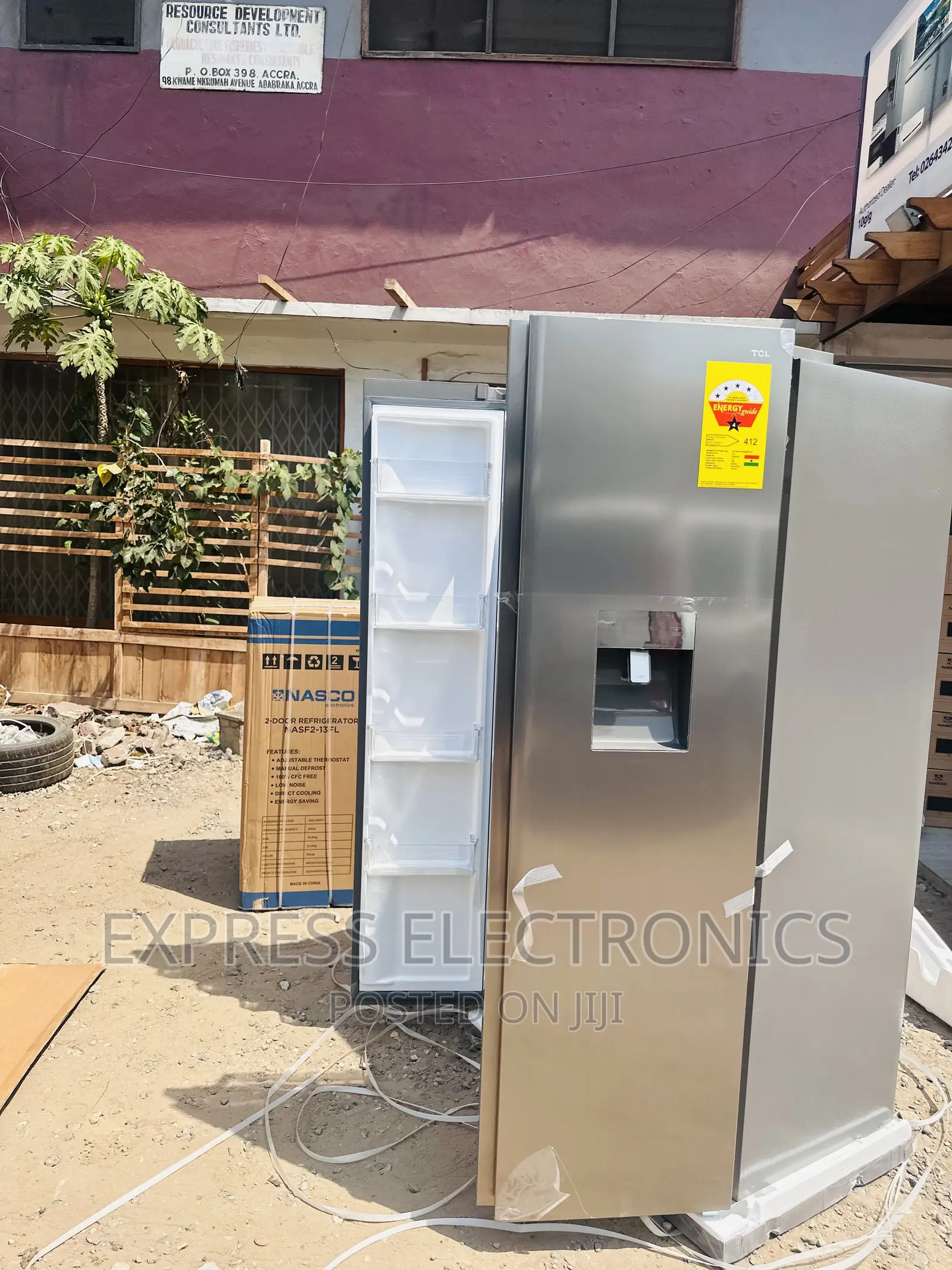 TCL-P520SBN TCL Side by Side Fridge Grey 