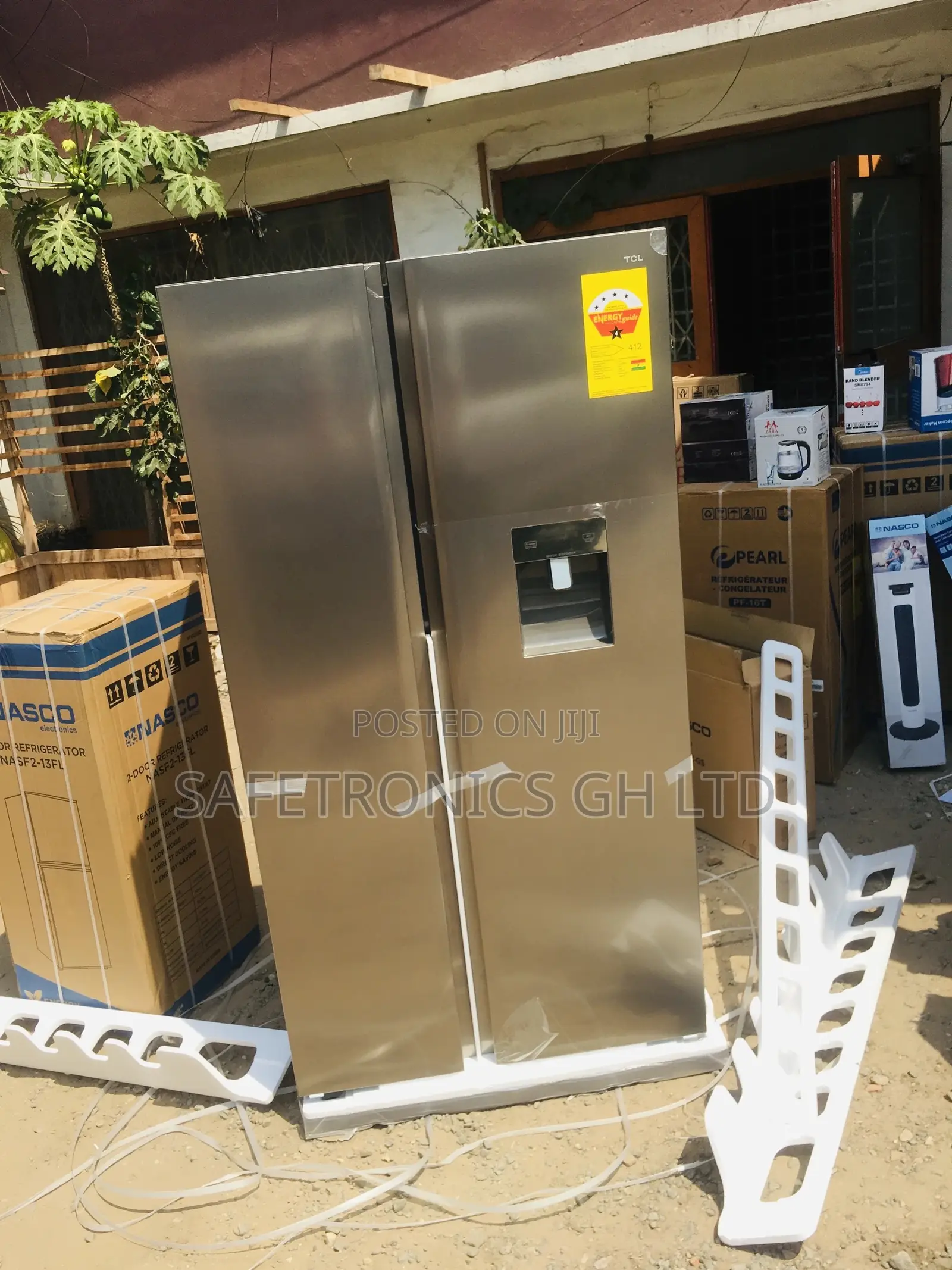 Gray 2 Doors 607 Liters TCL Side by Side P520 Fridgeee