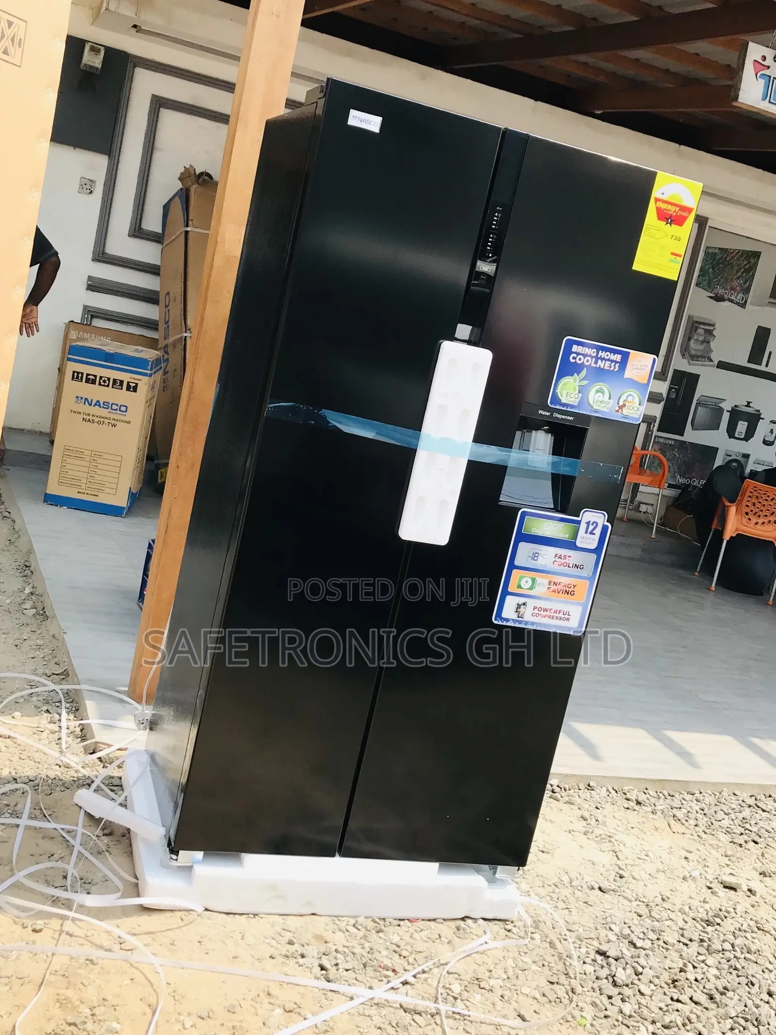 Side by Side Nassb2-64s Nasco 2 Doors Black Fridge