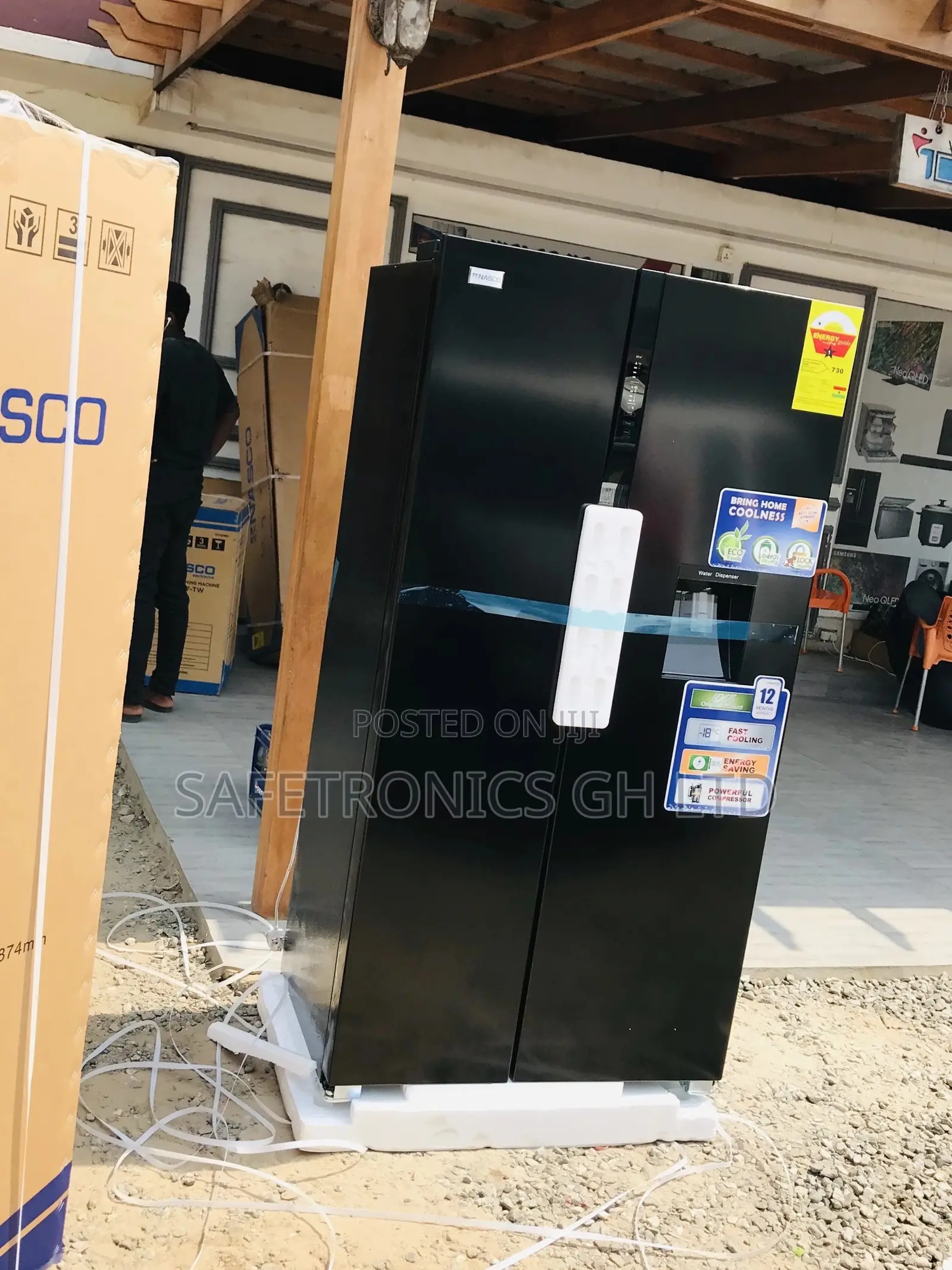 Durable Nasco Black 2 Doors Side by Side Nass2b-64s Fridgeee