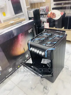 4burner Gas Cooker Oven Grill Black 50/55 